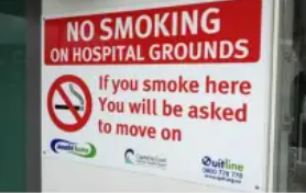 Image - Suboptimal smokefree signage at some hospitals - Field observations and the use of Google Street View